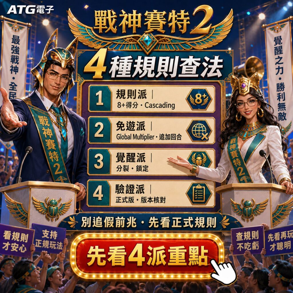 戰神賽特2祕笈四大派系重點圖,整理規則、免遊、覺醒與版本驗證玩法